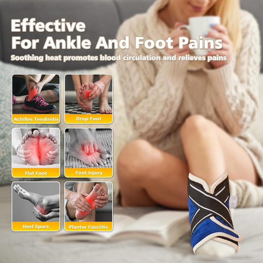 2 Packs Electric Ankle and Foot Heating Pad for Neuropathy Pain Relief | 86℉-158℉ & Auto Shut Off Foot Warmer for Women and Men, Plug in Heated Foot Wrap for Achilles Tendinitis & Plantar Fasciitis