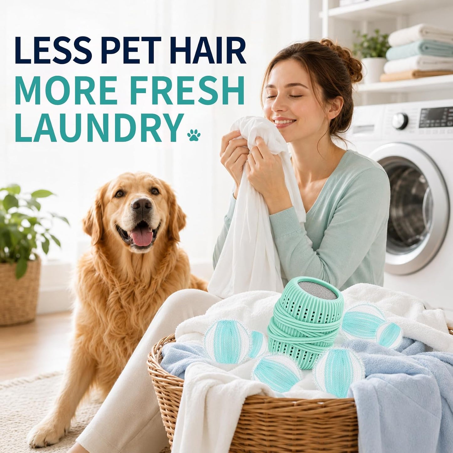 16PCS Pet Hair Remover and Laundry Ball Set, Reusable Dog Hair Remover for Laundry, Lint Catcher Laundry Ball in Washing Machine, Pet Hair Catcher for Clothes, Bedding