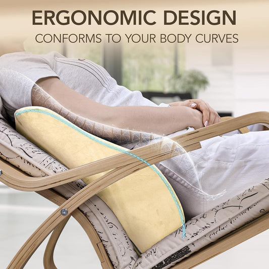 Lumbar Support Pillow for Recliner,Large Memory Foam Back Support Cushion for Sofa & Gaming Chair, Ergonomic Backrest Pillow for Elderly, Comfortable Couch Cushion with Machine Washable Cover,Gray