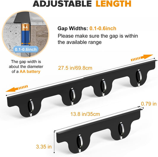 Stove Gap Covers, 2 Pack Stainless Steel Stove Gap Filler Black