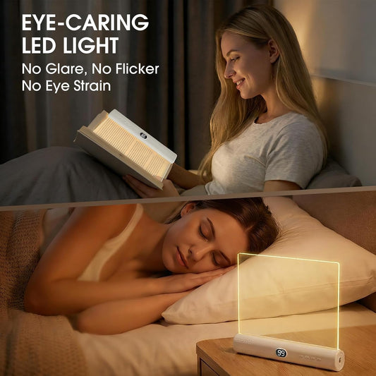 LED Book Light, Rechargeable Reading Lamp with 3 Colors & Stepless Dimming