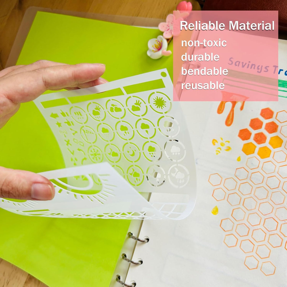 Journal Stencils, 14 Pcs 8 Inch for Planners Notebooks Habit Trackers