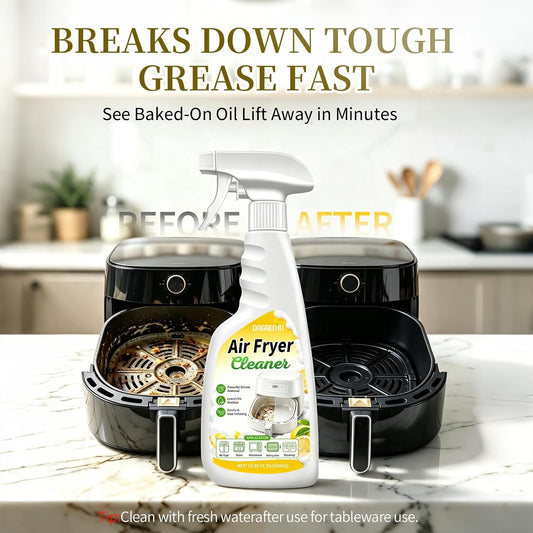 2-in-1 Air Fryer Foaming Cleaner Spray, Lemon Scent, 500ml | Heavy-Duty Degreaser & Grease Remover, Removes Baked-On Food & Oil, Non-Abrasive, Residue-Free