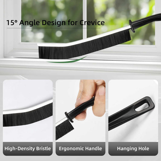 Crevice Cleaning Brush, Hard Bristle Cleaning Tool with Scraper, Grout Brush kit for Bathroom, Kitchen, Sink, Faucet, Window Grooves, Bottles, Blenders, 12Pcs