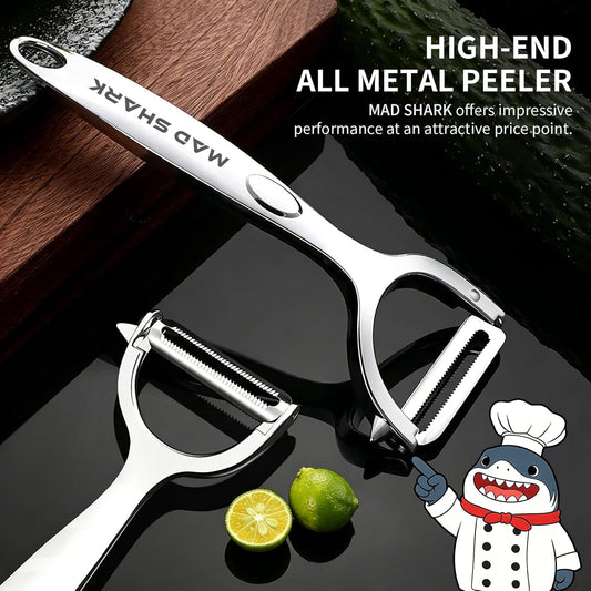 MAD SHARK Vegetable Peeler,Ultra Sharp Y Serrated Blade Peelers for Kitchen