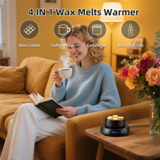 Mug Warmer for Desk, Electric Coffee Cup Candle Warmer Lamp Timer Wax Melts | Smart Tea Beverage Coffee Wax Warmer for Oil Scented Wax Cube Melter for Home Office, 8H Auto Shut Off, 3 Temperature Setting