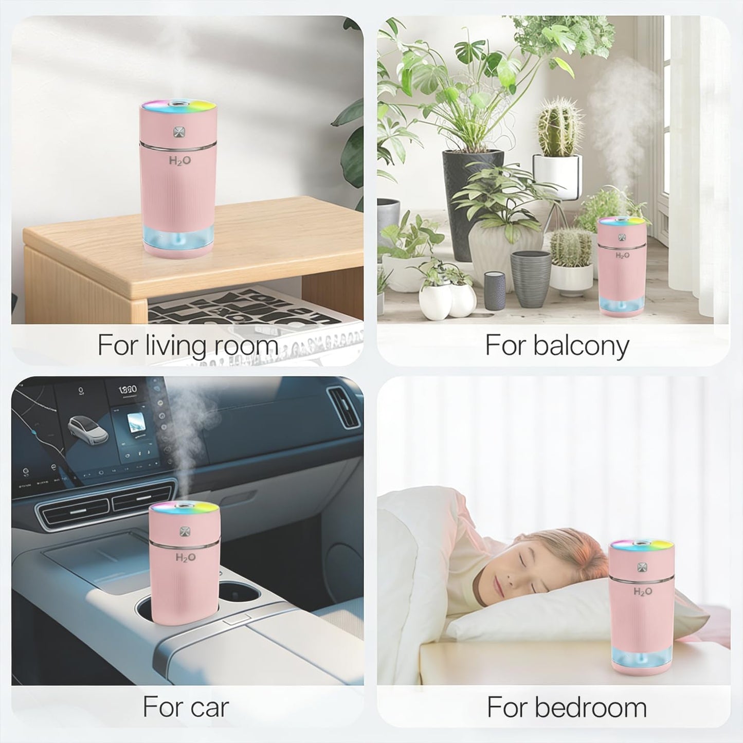 240ml Cool Mist Humidifier, 7 Color Night Lights, Whisper-Quiet Operation, Auto Shut-Off & Timer Function for Bedroom Baby Nursery Office, Blue