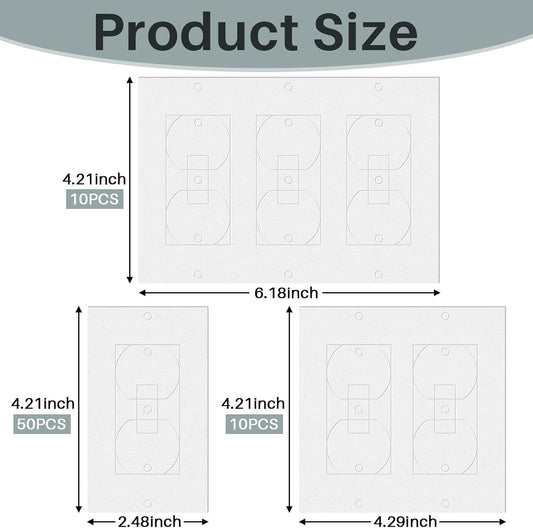 Tondiamo 70 Pcs Wall Outlet Insulation Foam Gasket Outlet Draft Sealers | Electrical Outlet Insulation Pads Rectangle Foam Insulators, Weatherproof Gasket Sealers Energy Saving for Wall Plates Covers