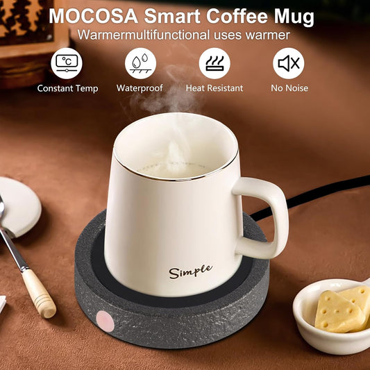 MOCOSA Candle Warmer Plate,Coffee Mug Warmer for Desk, Electric Candle Warmer for Home Office, Fragrance and Heating Cup Warmers for Tea and Milk, Hot Chocolate as Gifts for Women Mom(Black-No Cup)