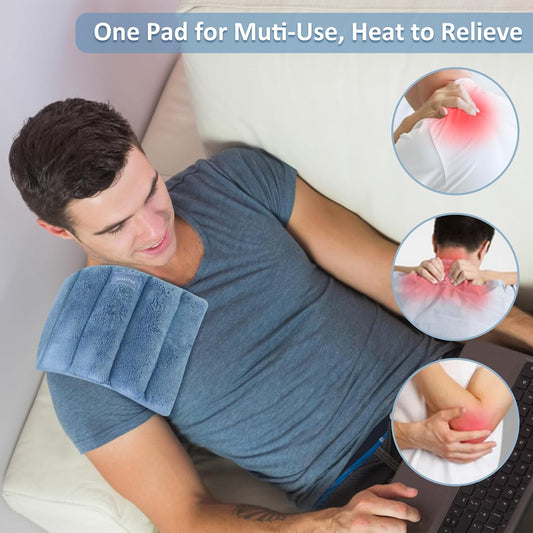 SuzziPad Heating Pad Microwavable, 6.5x12” Reusable Heat Pads for Discomfort Reduction, Moist Heated Pack, Muscle Ache, Soothing Back, Neck and Shoulder Fatigue, Warmer Hot Packs (Purple)