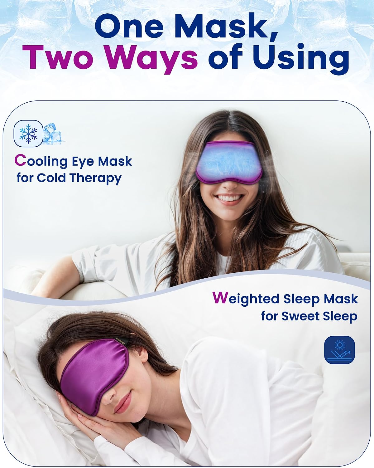 BeeVines 3D Contoured Cooling Eye Mask for Puffy Eyes Migraines Fast Relief | Ice Pack for Cold Compress, After Surgery Care, Headache, 6 OZ Gel Weighted Sleep Mask with Adjustable Band, 100% Blackout