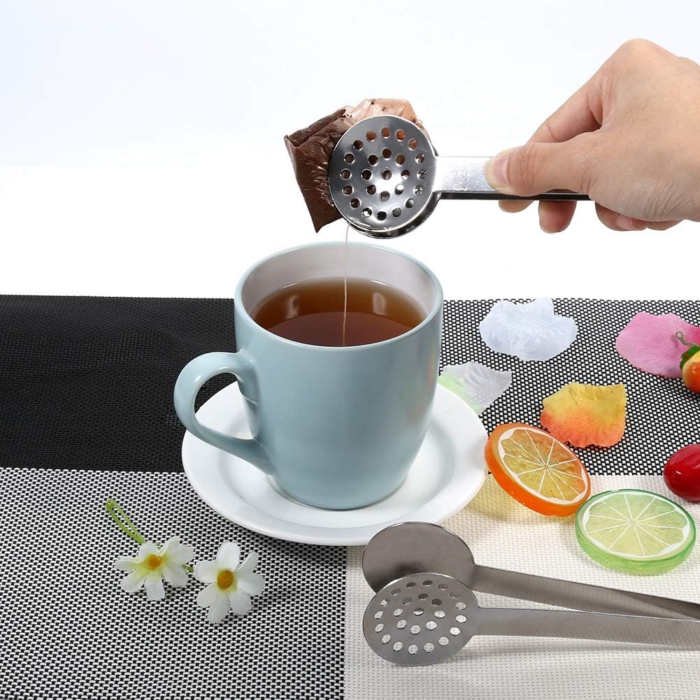 Holder Grip, Multi-use clip 2pcs Tea Bag Tongs, Stainless Steel Squeezer Holder Grip for Kitchen Use