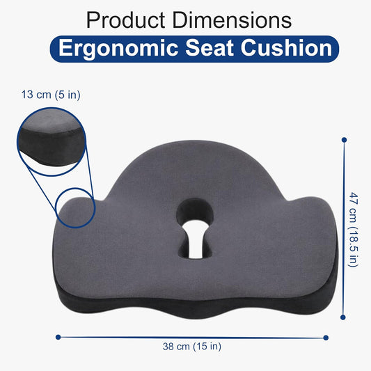 evori Comfort Cushion, Memory Foam Tailbone Seat Cushion for Office Chair
