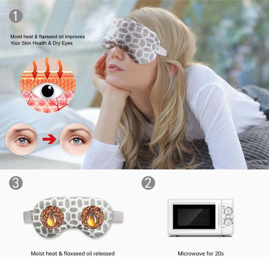 2in1 Heated/Ice Eye Mask Moist Heat Eye Mask Lavender Flaxseed Sinus Pillow | Microwavable for Dry Eye,Styes,Sinus Pain,Headache,Migraine,Puffy or Swollen Eyes Irritated and Inflamed Eyelid Bumps