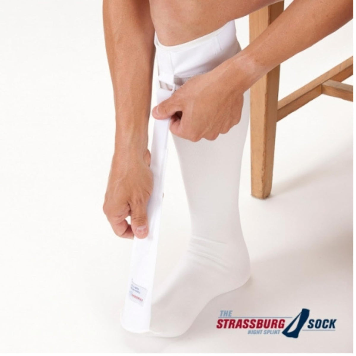 Strassburg Sock White Regular Size (fits calf size up to 16in around)