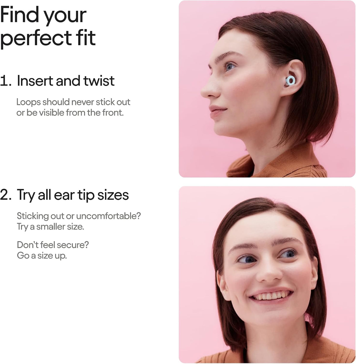 Loop Quiet 2 Ear Plugs - Ultra-Comfy Reusable Hearing Protection for Sleep | 24dB SNR noise reduction. Flexible, customizable fit. Reusable & washable. For deep focus, travel, noise sensitivity