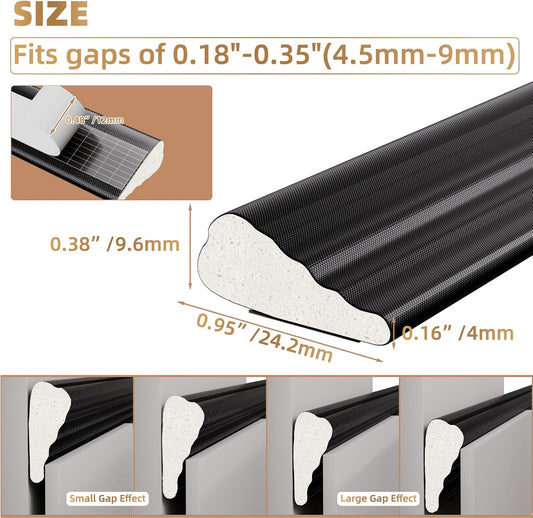 Kneelisa 118” Wedge-Shape Foam Window Weather Stripping Door Seal | Soundproofing Frame Winter Insulation Strip,Noise Cancelling Window Inserts,Door Gap Filler Light Blocker,White