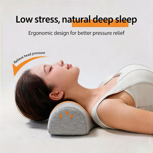 Cervical Neck Pillows, Neck Roll Pillow for Neck Pain Relief, Sleeping Decompression Devices Support and Shoulder Relaxer, High-Density Memory Foam, Neck Bolster (Gray)