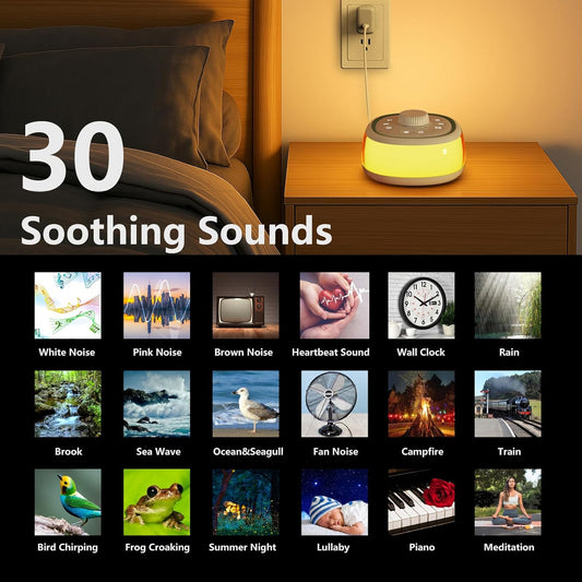 DONOW White Noise Sound Machine for Baby Adults with 30 Soothing Sounds
