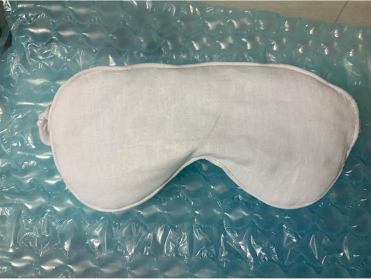 100% Pure Linen Sleep Mask Blackout Eye Mask for Sleeping, Eye Cover with Adjustable Strap - Organic Cotton Core Linen Eyes Mask Breathable for Travel - Gift for Women Men (raw Hemp Color)