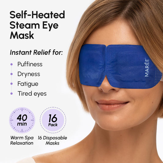 MAREE Heated Eye Masks for Dry Eyes Relief – Disposable Self-Heating Steam Eye Mask with Lavender – Warm Moist Heat Eye Compress for Dry, Tired & Irritated Eyes, Eye Strain