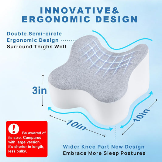 Long Knee Pillow for Side Sleepers Separates Full Thighs for Alignment | Memory Foam Leg Pillow for Knees,Hips, Back Pain Relief When Side Sleeping Spine Alignment Support for Knee Surgery Recovery