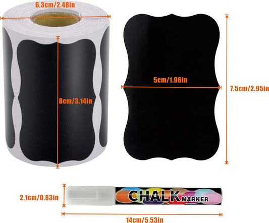 2 Rolls Chalkboard Labels - 360 Labels Chalk Labels for Mason Jar Food Containers Bottles Chalkboard Sticker Removable Reusable Craft Rooms, Weddings, Storage, Organize Your Home & Kitchen Pantry
