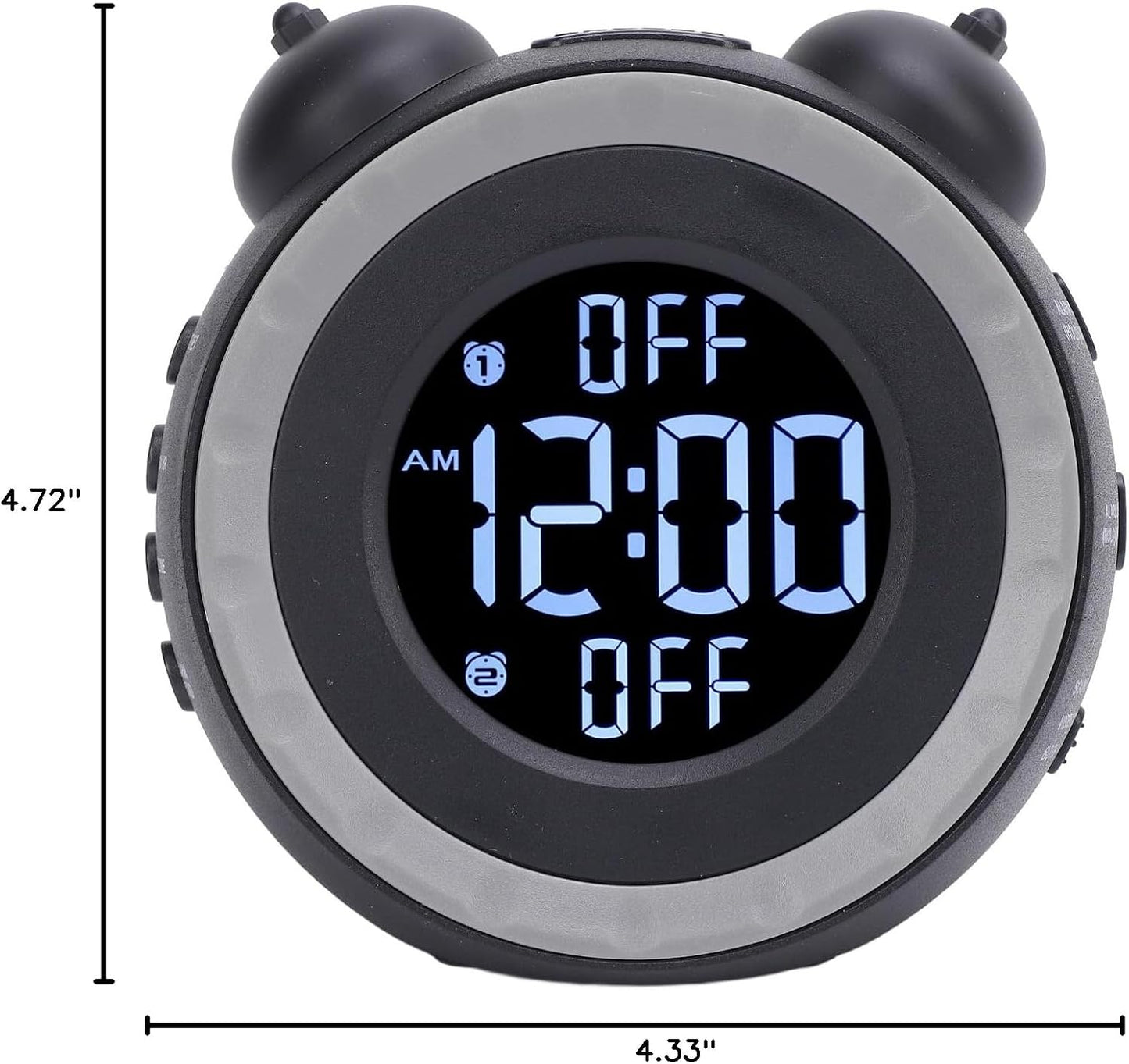 Alarm Clock with Bed Shaker, 3 Music Alarm Sounds, 3 Wake Up Mode, Vibrating Alarm Clock for Heavy Sleepers, Adults and Kids, Wake with a Shake Clocks for Hearing Impaired