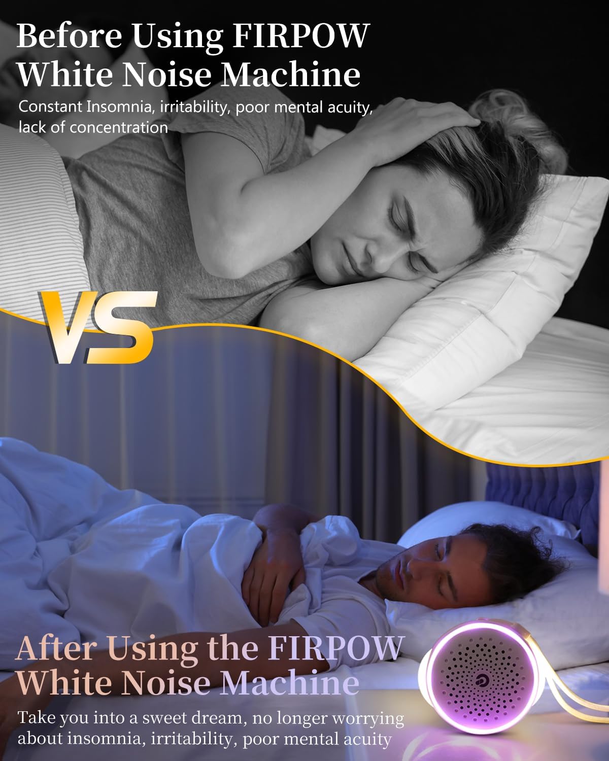 White Noise Sound Machine with 27 Soothing Sounds,Sleep Sound Timer and Memory Function - Portable Sound Machine for Baby and Adult at Home,Office,Travel and More