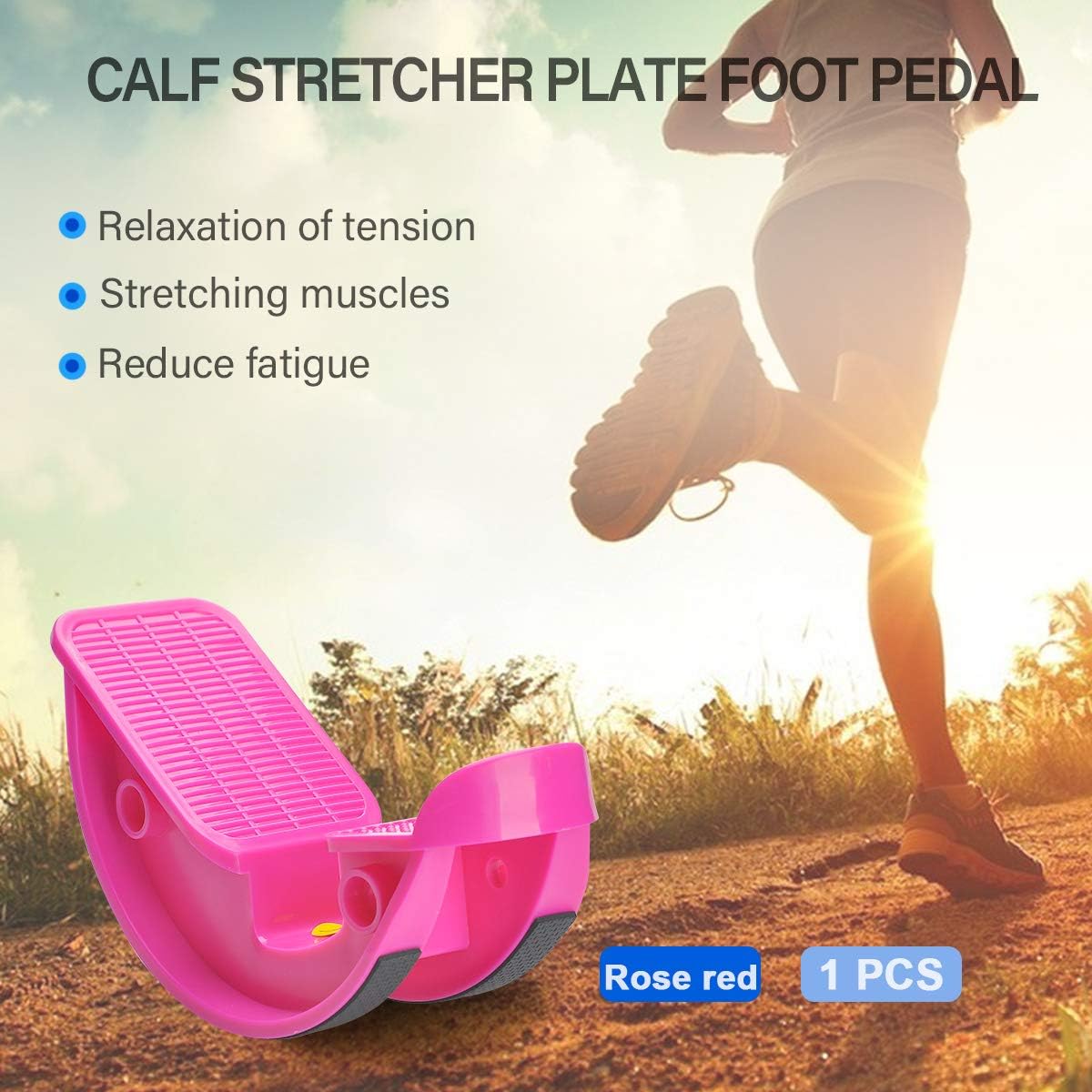 Foot Rocker Calf Stretcher Ankle Plantar Board for Achilles Tendonitis, Muscle Stretch, Feet and Shin Splint Pain Relief - Improve Calf Flexibility, Ankle Mobility - Rose