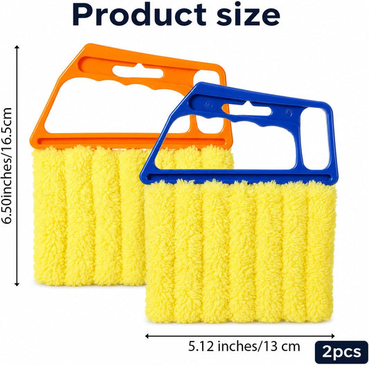 2pcs Blind Cleaner Duster Tool, 7-Finger Dusting for Window Air Vent | Dusting Cleaning Brush, Dusting Cleaner Tool for Window Air Conditioner, Blinds Cleaner Microfiber Washable for Dust Dirt