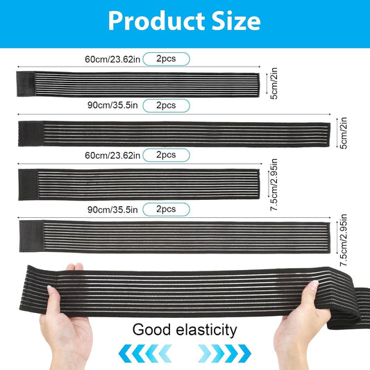 8Pcs Ice Pack Straps, 4 Sizes Elastic Hot Cold Therapy Strap