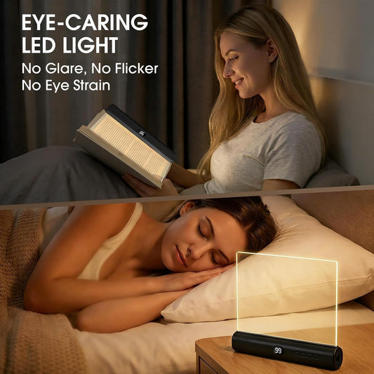 LED Book Light, Rechargeable Reading Lamp with 3 Colors & Stepless Dimming | Eye-caring LED book light with adjustable brightness. Rechargeable design, perfect for reading in bed, travel and study