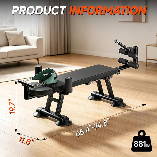 Fitness Full Body Traction Table, Massage Cervical Traction Bench & Lumbar Traction Bed, Home Stretch Decompression Machine for Tension Relief, Lumbar Stretching
