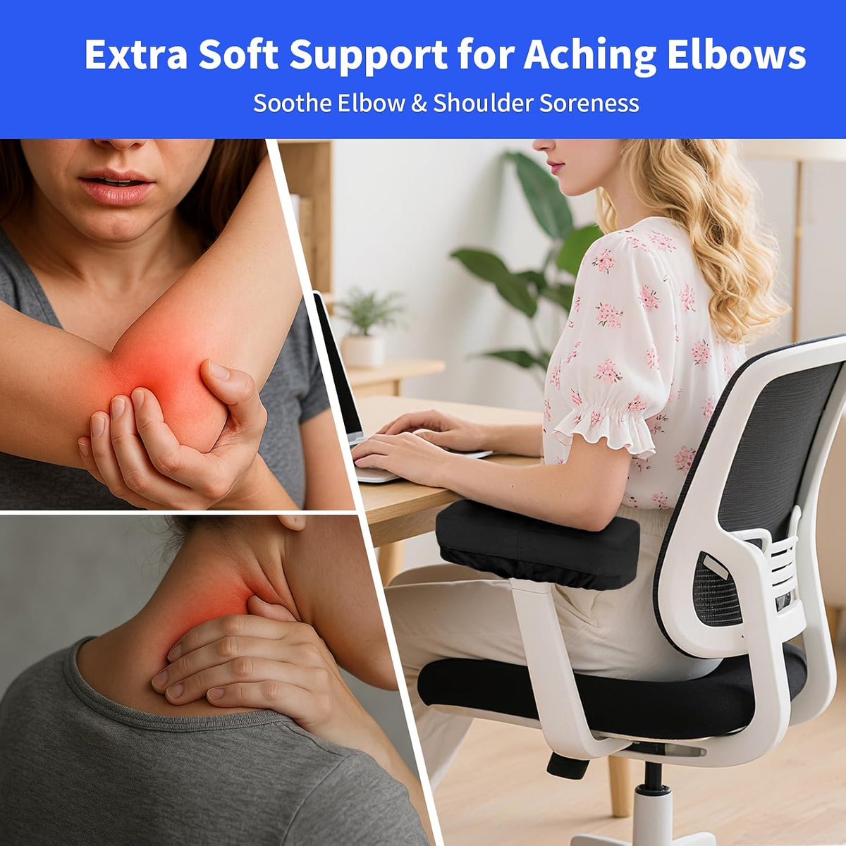 YOUFi Office Chair Arm Covers,Extra Soft Velvet Armrest Cushion,Set of 2