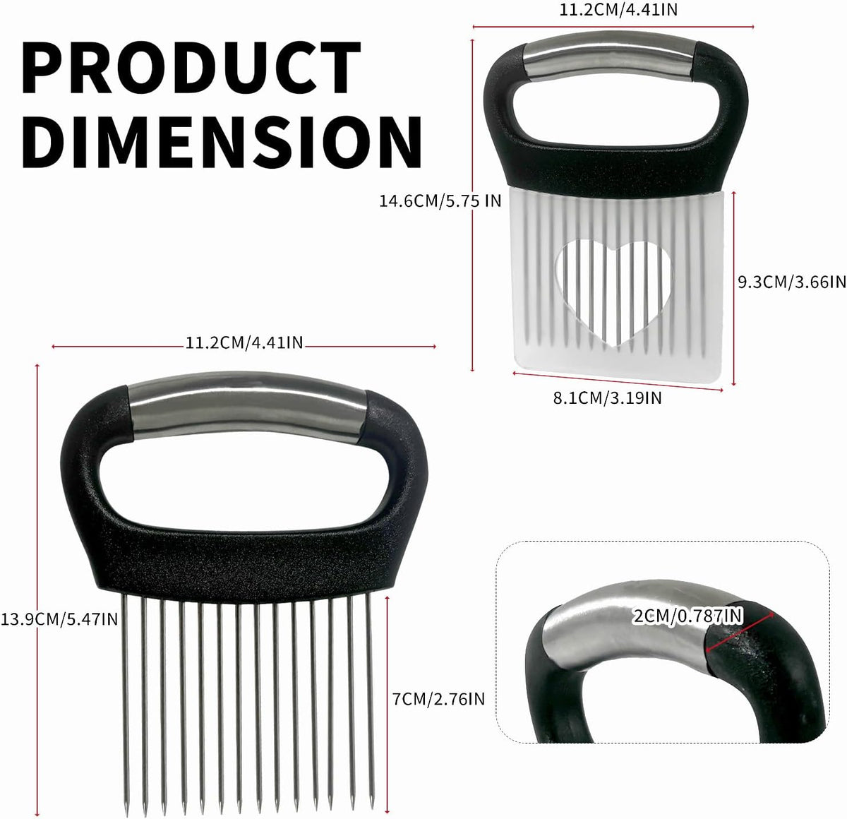 2-PCS Onion Holder for Slicing, Veggie Chopper/Meat Tenderizer, Green