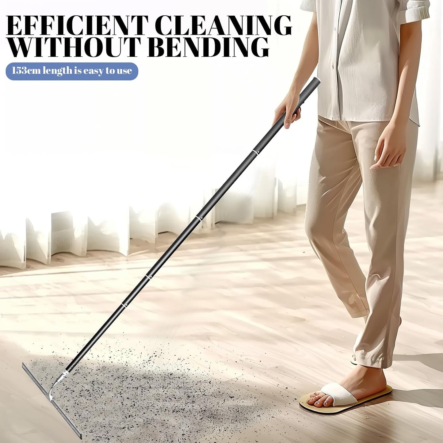 Shower Squeegee with Long Handle,Window Squeegee with Extension Pole Squeegee for Shower Glass Floor Squeegee, Telescoping Shower Squeegee for Glass Door, Tile Wall, Car,Floor | 2 Hooks, Squeegee for Shower Glass Floor Squeegee, Telescoping Shower