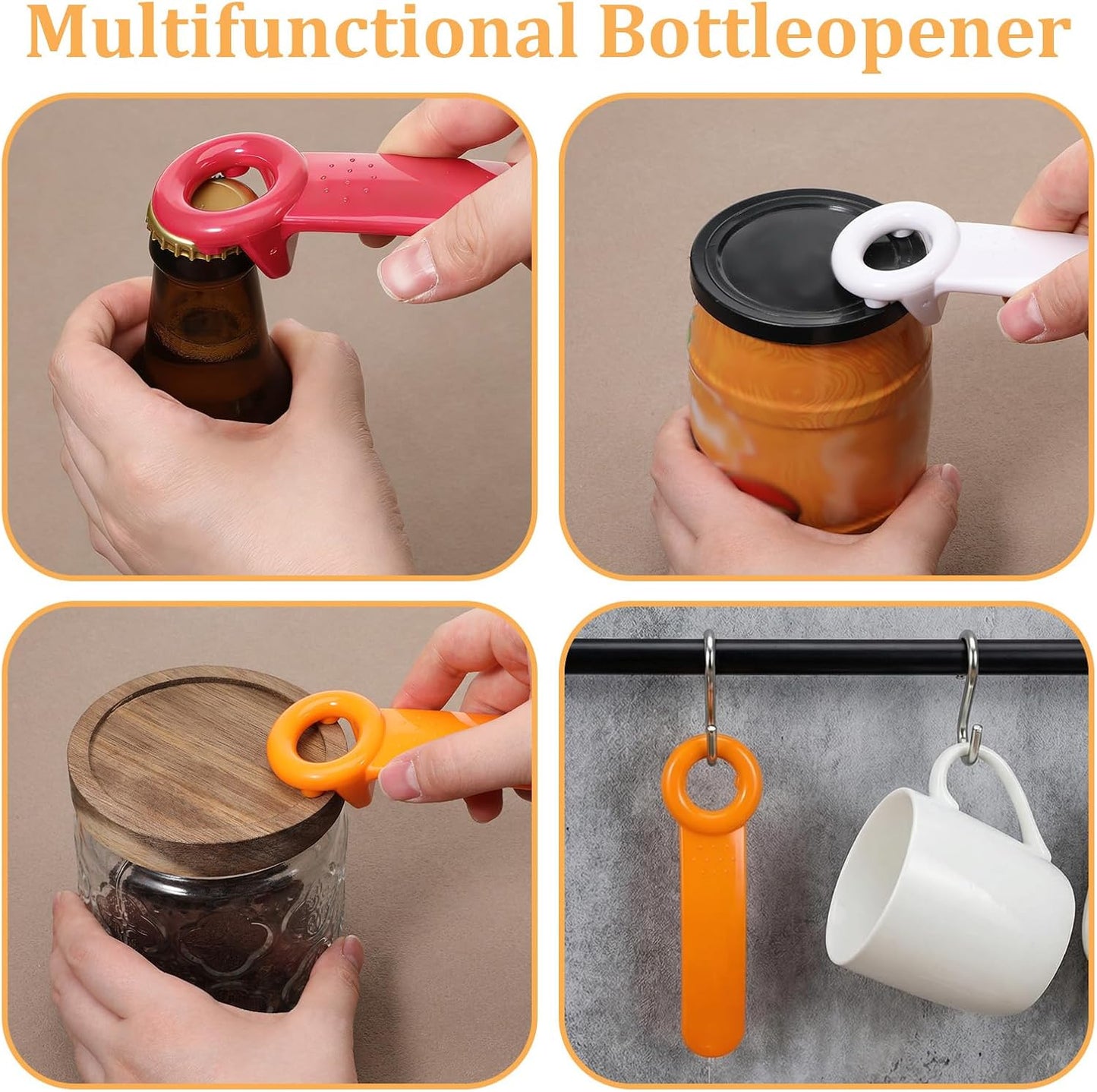 3Pcs Jar Opener, Jar Lid Openers, Jars Openers for Seniors Under Cabinet Jaring Open ers, Canning Jars for Opener Opening Jaring Lid Durable Plastic