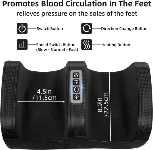 cotsoco Foot Massager with Heat, Foot Massager for Foot Massage and Calf Massage,Foot and Calf Massager with Roller, Feet Massager Suitable for Relax at Home or Office, Gifts for Mom Dad Women Men