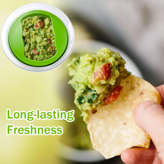 2 Pack Guacamole Keeper, With Green Airtight Lid And Avacado Multi-Functional Cutting Tool, Avocado Container, For Guacamole, Fruit, Salad Storage