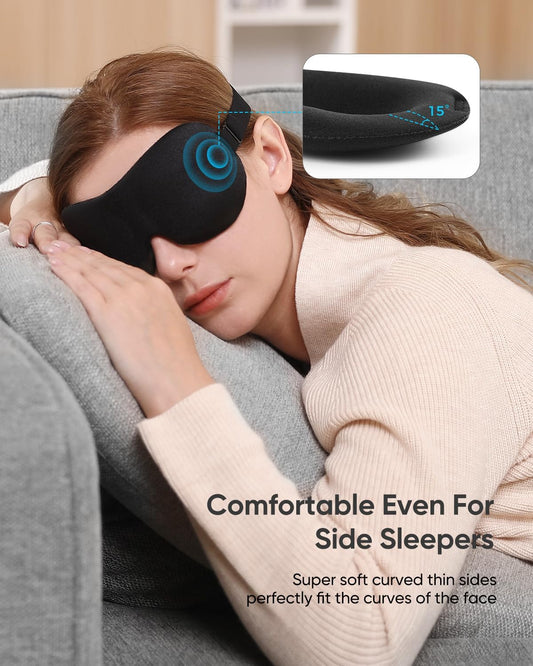 LKY DIGITAL Sleep Mask for Side Sleeper 3 Pack, Blackout 3D Eye Mask | Zero Eye Pressure, Super Lightweight, Adjustable, Breathable, for Men Women Side/Back/Stomach Sleeping, Travel & Meditation