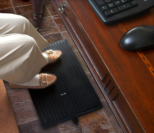 Cozy Products Electric Foot Warmer Under Desk Office Heat Mat 120 Watts | Direct Heat to Cold Feet, Built-in Thermostat, Perfect for under desks, Uses Only 120 Watts, Waterproof Rubber, 3 Settings