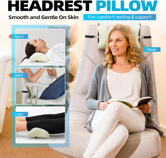 Recliner Head Pillow for Neck, Recliner Pillow for Headrest, Sofa, Chair | Breathable Velvet Cover, Plush Fill; Recliner, Sofa, Office Chair; Adjustable, Non-Slip, Ergonomic; OEKO-TEX Certified