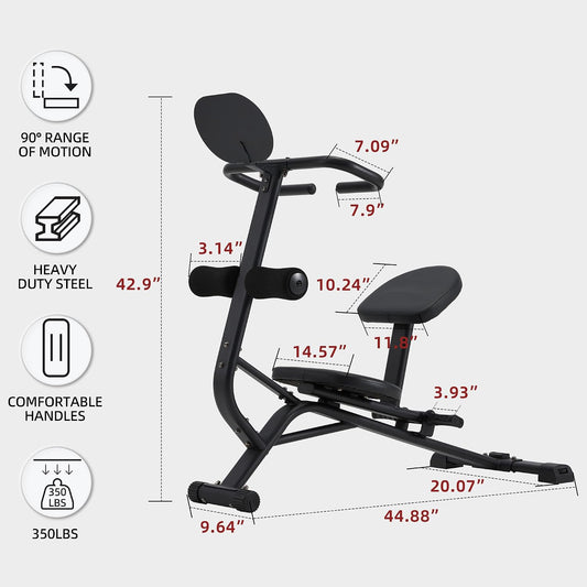 Heavy Duty Total Body Stretching Machine for Flexibility | Integrated Exercise Guide, Safety Straps,Adjustable Pedals,350 Capacity,Black,for Home & Gym