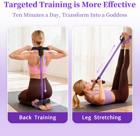 Multifunction Tension Rope, 6-Tube Elastic Yoga Pedal Puller Resistance Band, Natural Latex Tension Rope Fitness Equipment, for Abdomen/Waist/Arm/Leg Stretching Slimming Training