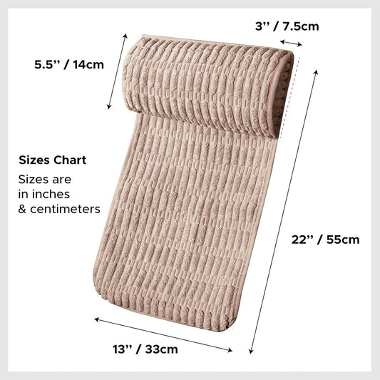 WdFour Headrest Memory Pillow, Support Cushions for Neck, Back or Foot for Sofas, Recliners, Office Chairs, Massage Chairs for Neck Pain Relief and Cervical Support(Khaki, 13" Wx2.7 D).
