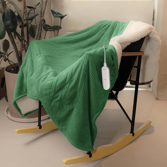 Heated Throw Blanket, 5 Heat Settings, 3 Hours Timer, Grey | 50" x 60", fast heating, ETL certified, NTC & PTC protection, machine washable