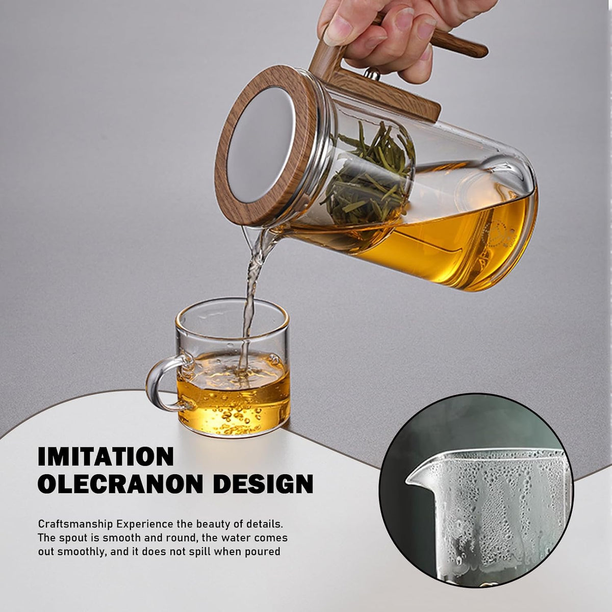 Enchanted Tea Pot, Magic Teapot, Glass Teapot with Infuser, 800ML
