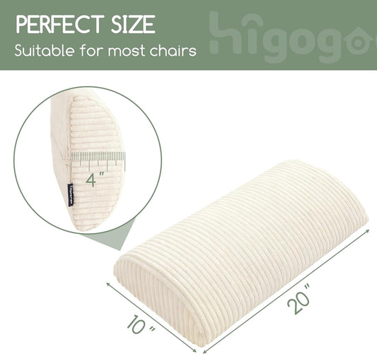 HIGOGOGO Lumbar Support Pillow for Recliner Chair/Accent Chair/Couch, Memory Foam Back Support Cushion for Elderly, Recliner Cushions for Back Rest, Pain Relief, Reading, Washable Cover, Brown