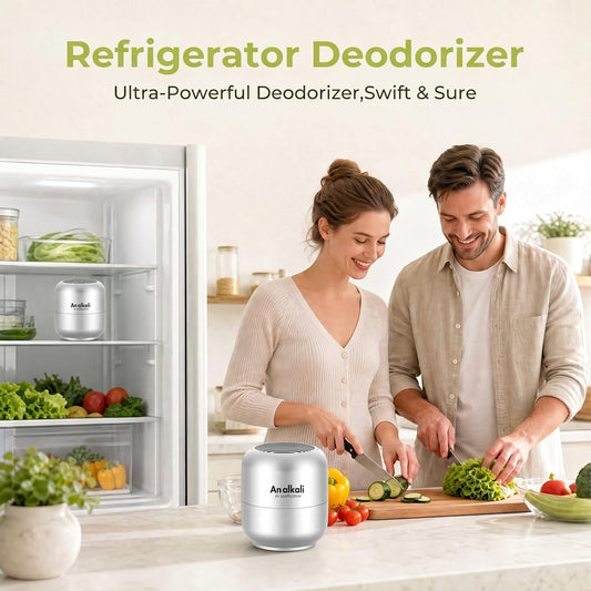 Effective Fridge Deodorizer, Refrigerator Odor Eliminator, 2 Pack | Lasts 10 Years, Chemical-Free Fresh Odor Eliminator Kit, More Effective, for Kitchen Appliances, Closet, Car,Silver
